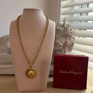 Salvatore Ferragamo Gold Chain Link Necklace